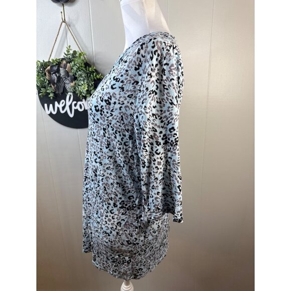 Nicole By Nicole Miller Womens Animal Print Blouse M - Picture 3 of 6